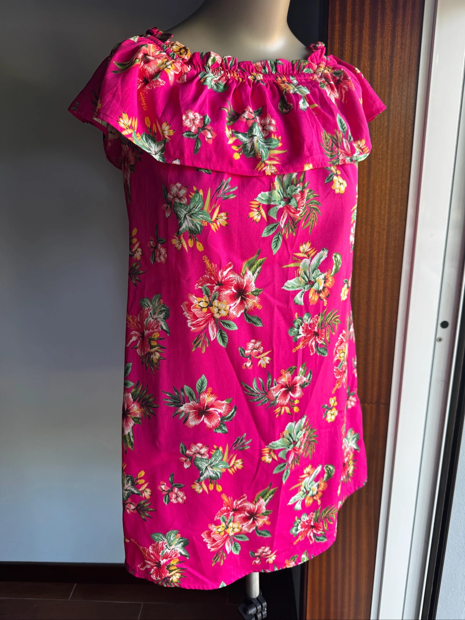 Vestido Floral Rosa Primark 11-12 Anos (152 cm) | Ombros Descobertos Verão